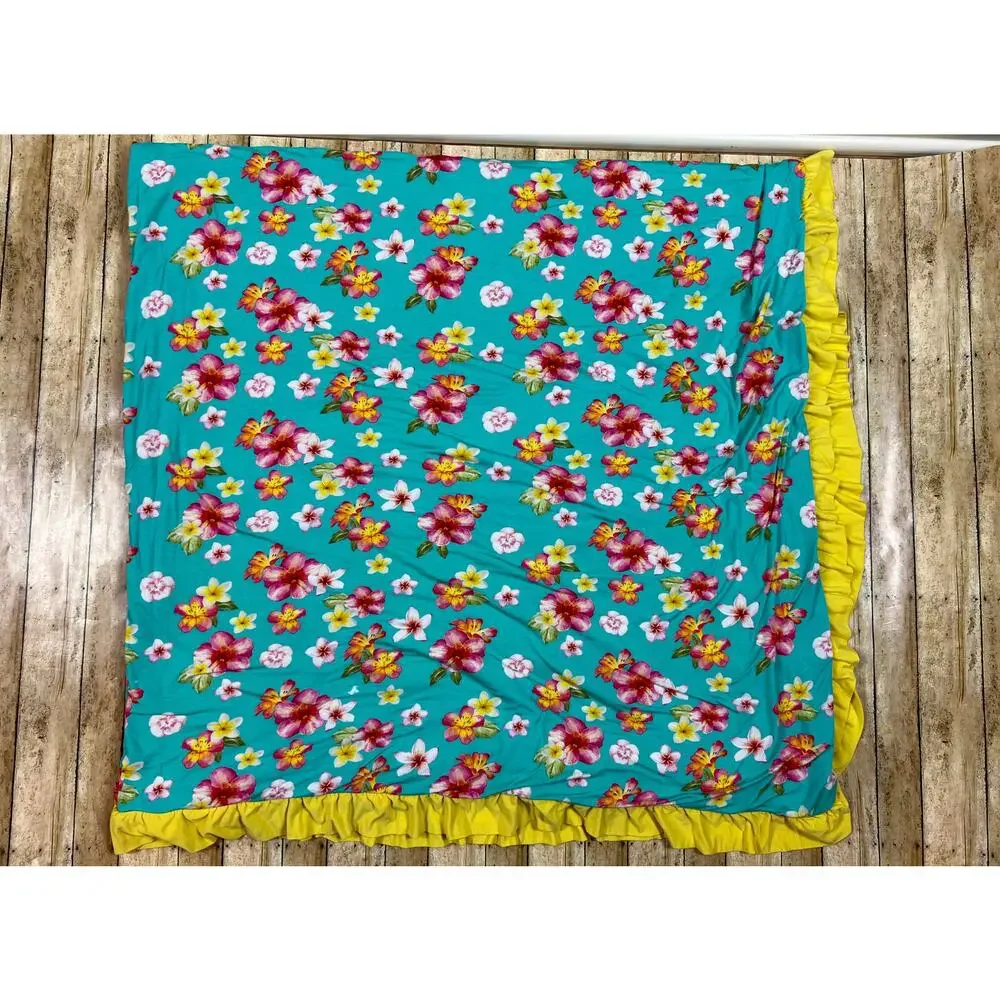 Posh Peanut Malana Luxe Patoo Bamboo Blanket Tropical Hibiscus 60x60